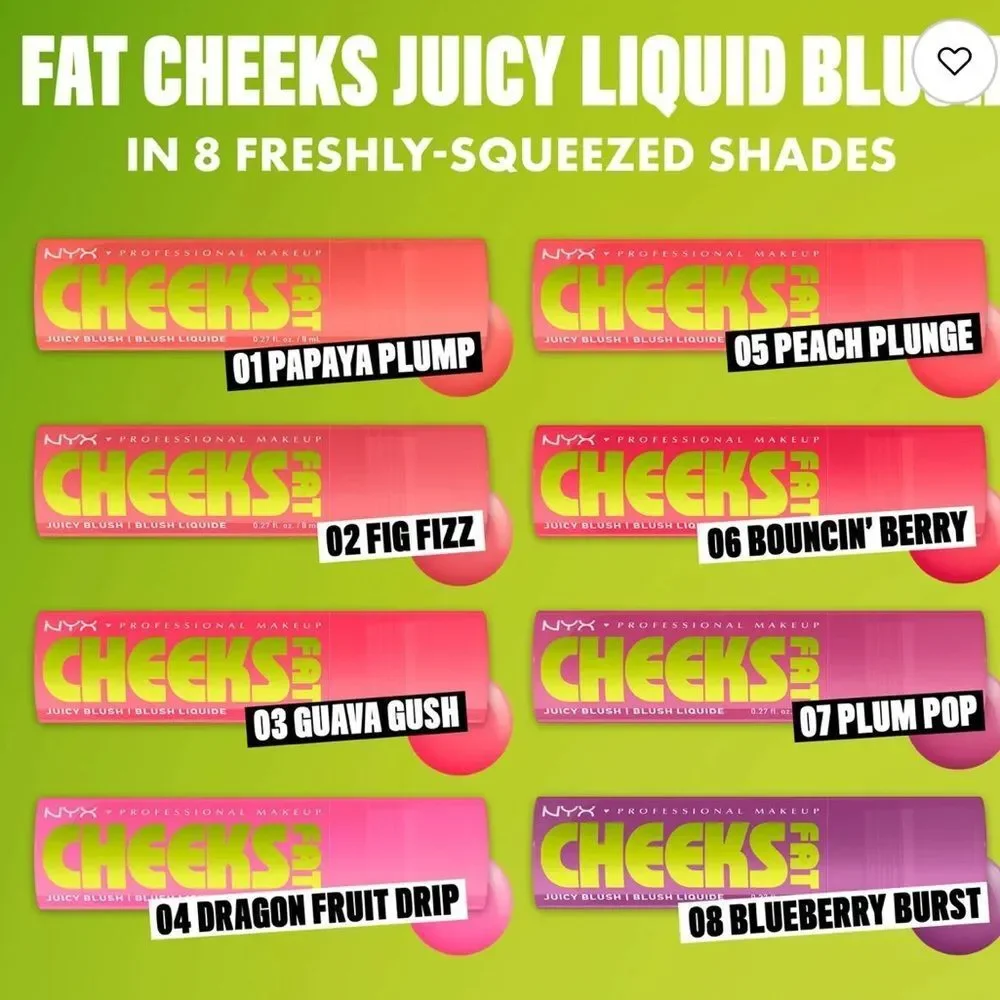 🦋 NYX GUAVA GUSH - PINKY CORAL Fat Cheeks Juicy Dewy Liquid Blush New FullSz